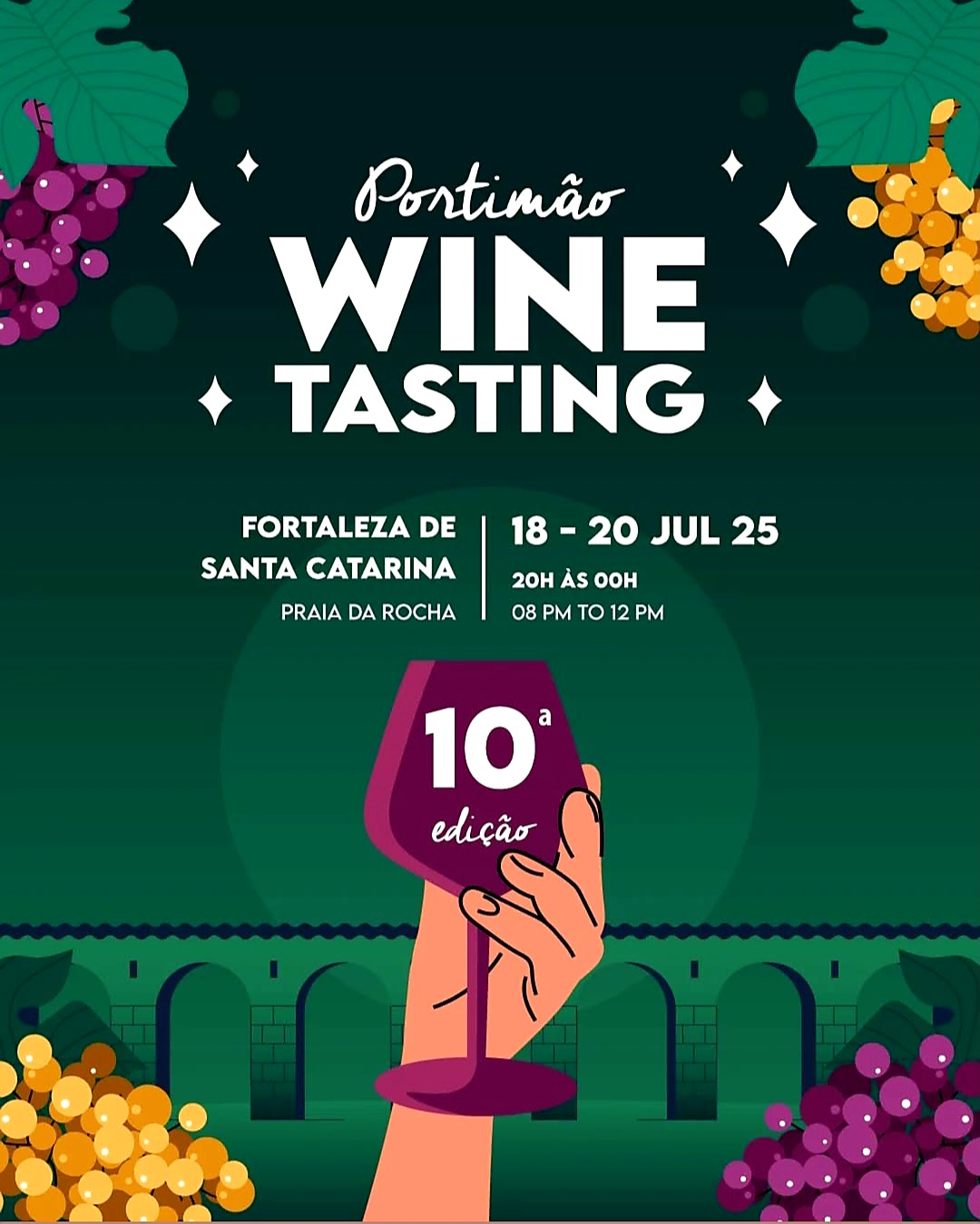 From July 18 to 20, 2025, Portimão wine producers will once again showcase their wines at the Santa Catarina Fortress.