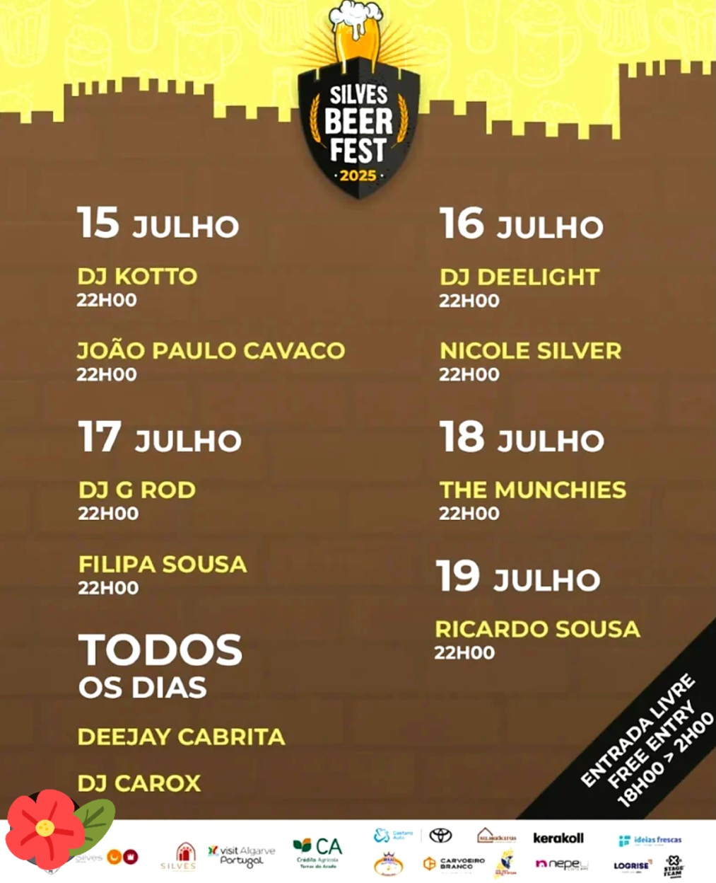 The 2025 edition will take place at Al-Muthamid Square in Silves, from July 15th to 19th. The venue opens at 6:00 pm and visitors can expect plenty of entertainment, daily shows, regional cuisine, street food, dozens of craft beers, and many other surprises to be announced soon.