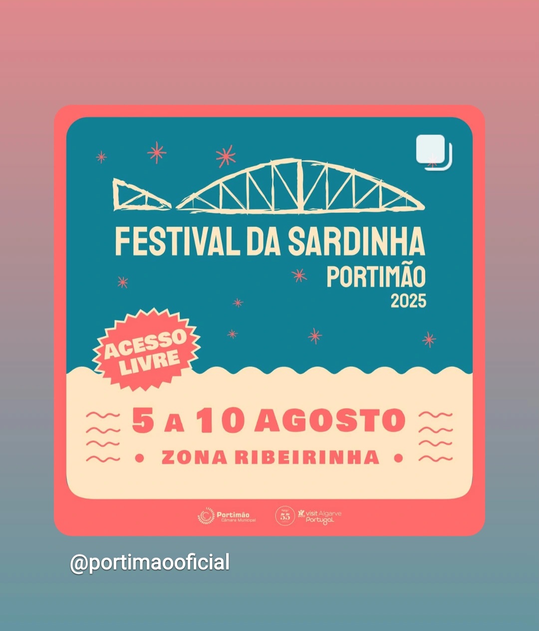 Overview of AI +1 The lineup for the Sardine Festival in Portimão 2025 is still unknown, but the concerts of Rui Veloso, Pedro Abrunhosa, Diogo Piçarra, Nena and Resistência have already been confirmed. In addition to these, the following artists are also on the lineup: Calema and Dillaz (August 13), Da Weasel (August 14) and Plutonio (August 15).