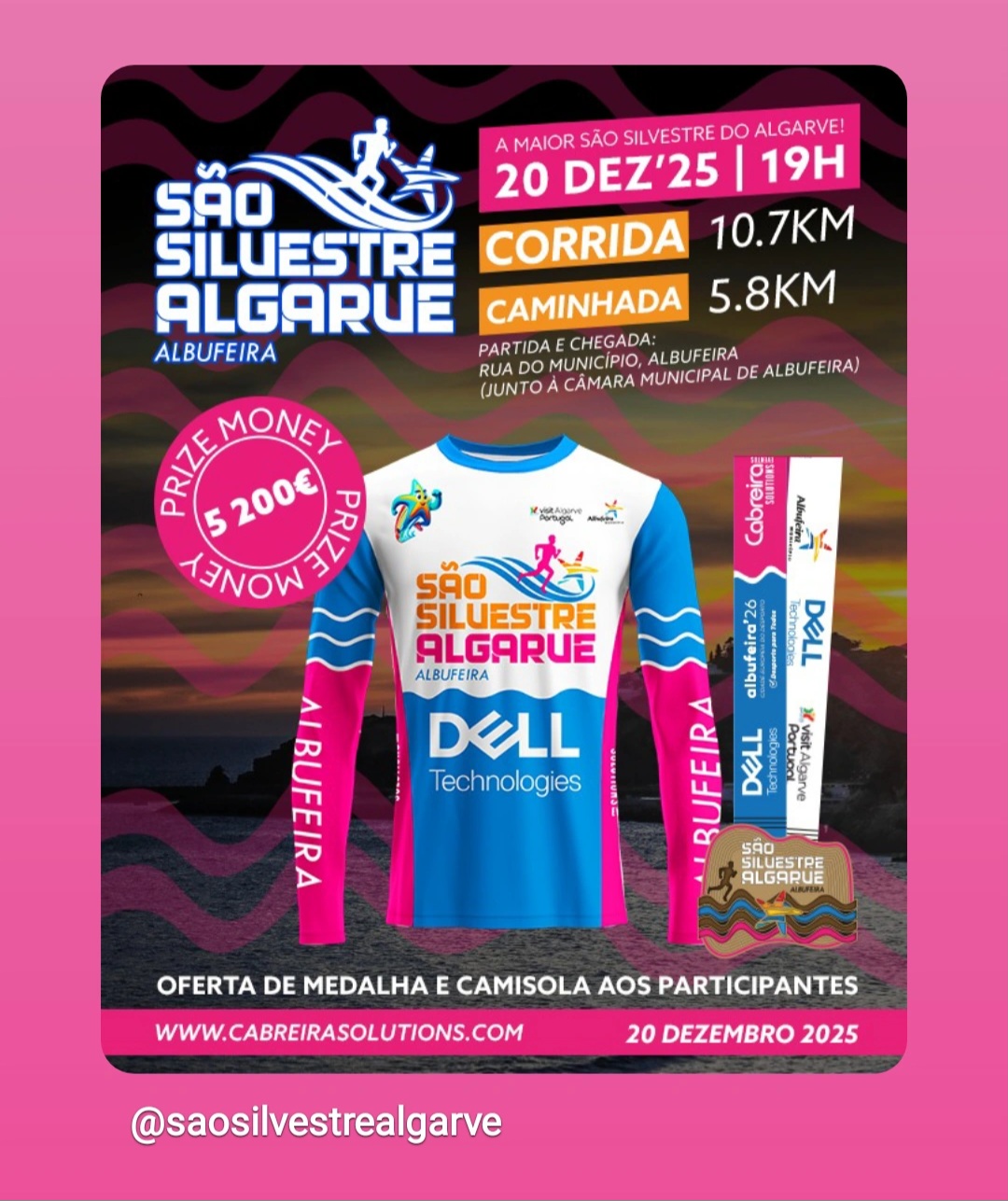 A principal Corrida de São Silvestre no Algarve em 2025 é a São Silvestre do Algarve, em Albufeira, marcada para 20 de dezembro de 2025, organizada pela Cabreira Solutions com um percurso de 10,7 km (corrida) e uma caminhada de 5,8 km, aberta a todos.