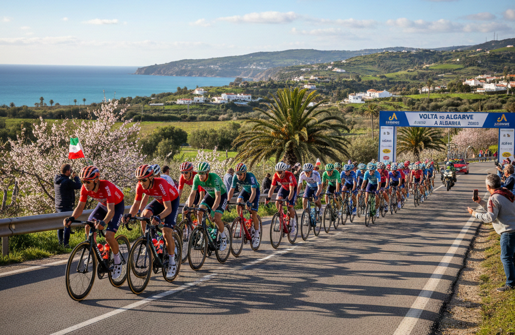 The Volta ao Algarve (A Algarvia) 2026 will take place from February 18th to 22nd, 2026, starting in Vila Real de Santo António and featuring a five-stage route that includes an individual time trial in Vilamoura and the traditional decisive finish at Alto do Malhão, in Loulé, confirming the presence of the UAE Team Emirates-XRG and top Portuguese cyclists such as João Almeida.