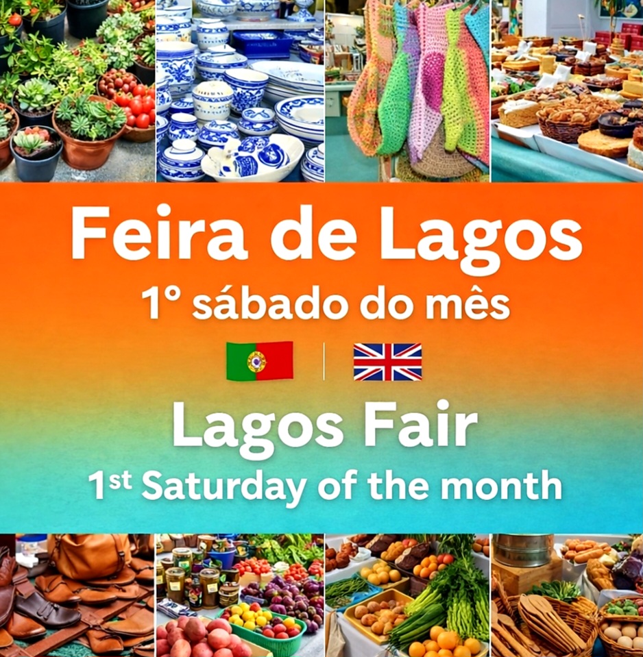 Nada supera a energia da Feira de Levante no primeiro sábado do mês! Desde os produtos mais frescos da nossa terra até àqueles achados únicos de artesanato e utilidades.  📍 Onde: Recinto da Feira (próximo ao Estádio Municipal de Lagos) ⏰ Quando: 1.º sábado do mês, logo pela manhã!
